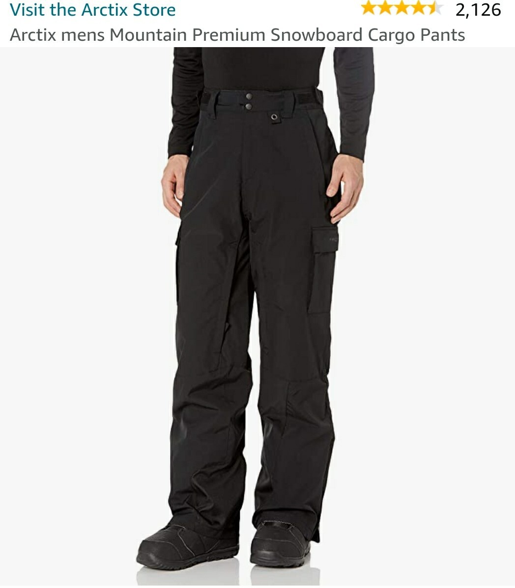 Arctix Men's Mountain Premium Snowboard Cargo Pants, Black X