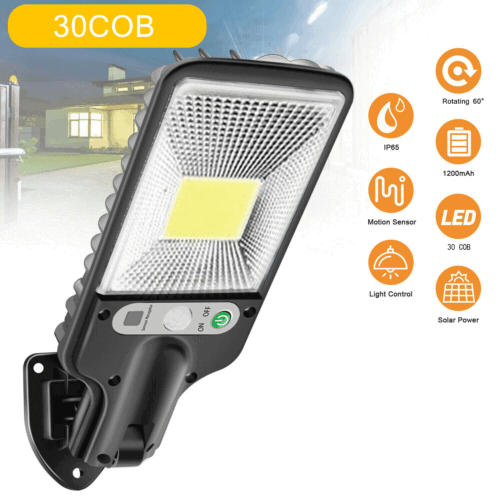 LED Solar Motion Sensor Light Outdoor IP65 Wall Security Garden Flood Lamp 3Mode - Picture 12 of 15