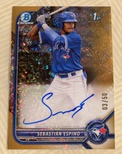 2022 Bowman 1st Chrome Sebastian Espino /50 Gold Refractor Auto #CPA-SE