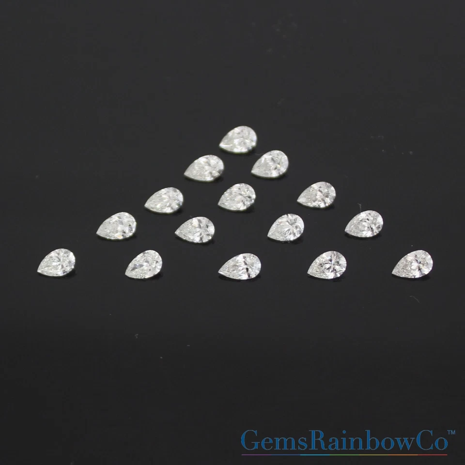 Natural White Diamond Pear, Earth Mined Diamond I-Color, VS2 clarity, size 5x3mm - Image 3 of 4