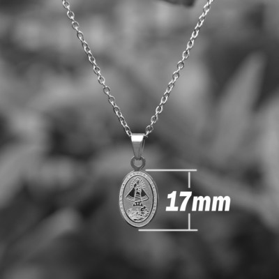 Caridad del Cobre Medal catholic Religious Stainless Steel Pendant SSPCK17MCH-S