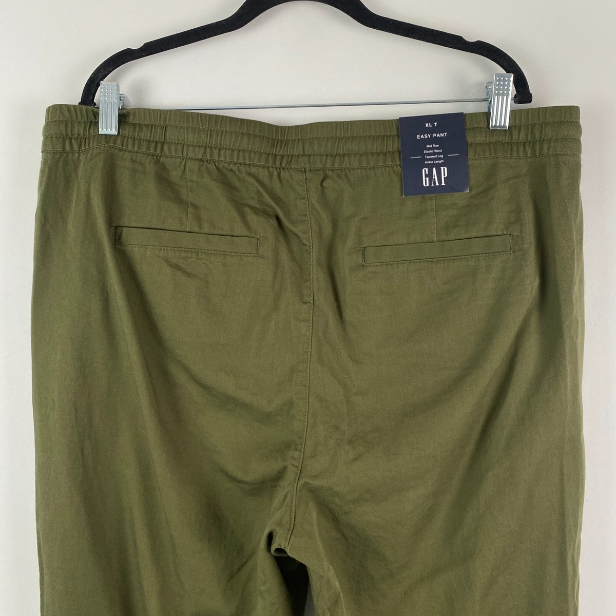 Gap Twill Easy Pants Size XL Tall Green Tapered Ankle