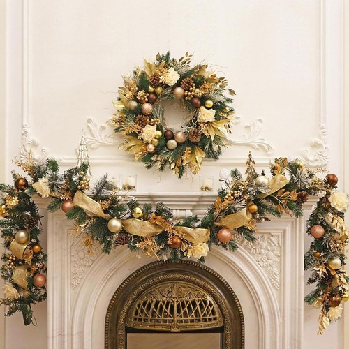 Christmas Wreath Rattan Set for Doors Decorations Flower Garland