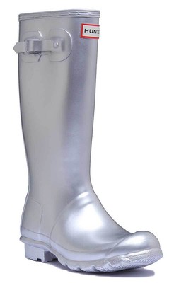 silver wellington boots