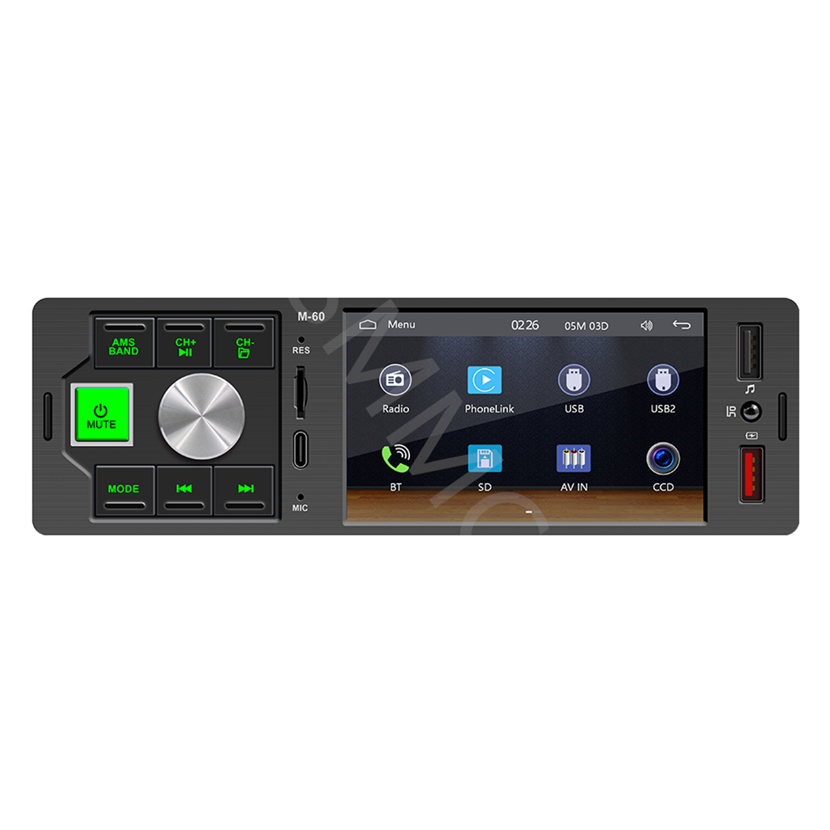 Car Radio Player 1DIN CarPlay Android Auto Touch Screen Bluetooth