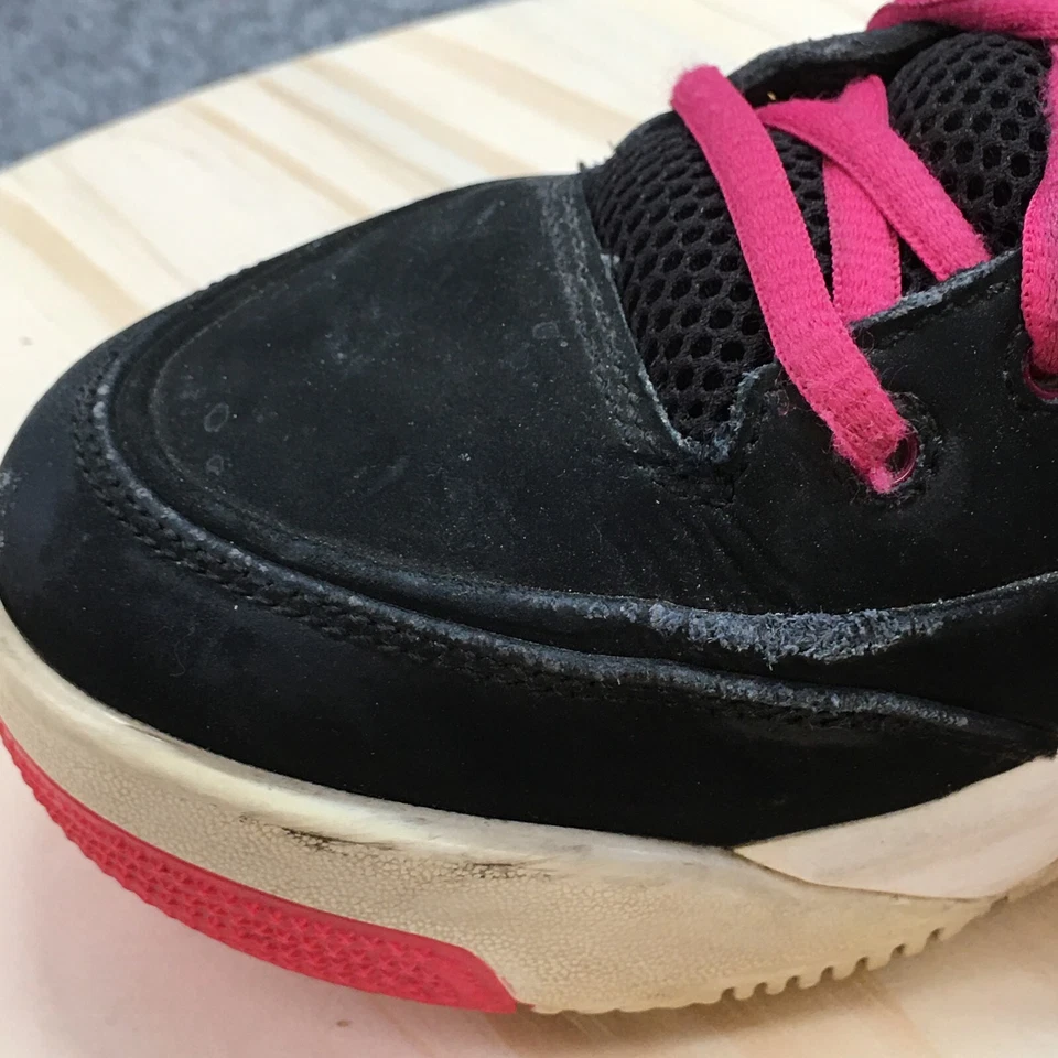 Jordan Zapatos Juveniles 5 Air Jordan Origin Flight 3 GS Mid Top Tenis Negro Rosa Foto 3 de 4