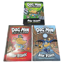 Lot Of 3 Dog Man Dav Pilkey Unleashed, Tale Of 2 Kitties For Whom The Balls Roll