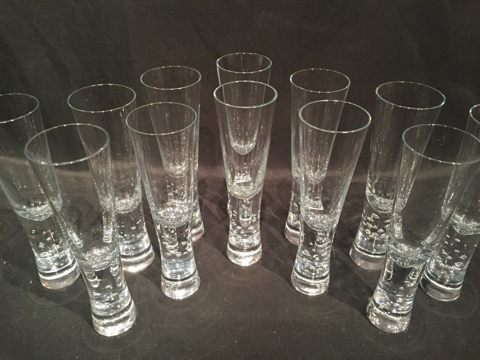 Krosno Verve Champagne Flute Crystal Glass Bubble Stem Handmade Crate