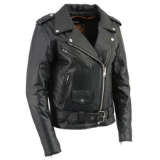 Milwaukee Leather 2701 Women's Black Premium Leather Motorcycle Riders Jacket