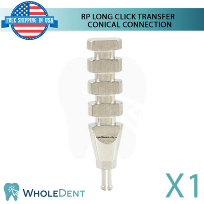 1x Dental RP Clip Transfer Impression Coping 15mm Closed Tray Conical 2.65mm
