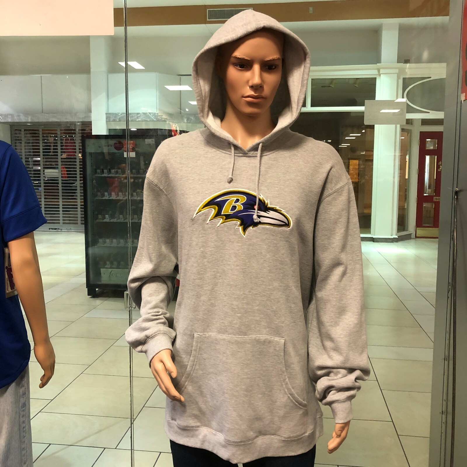 Baltimore Ravens Hooded Sweatshirt Hoodie MEN'S REEBOK NFL GREY