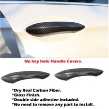 NO KEYHOLE Gloss Real Carbon Fiber Door Handle Cover Fits 12-18 F12 F13 M6 650i