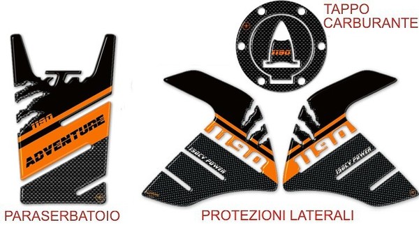 Sticker Set Gel 3D Schutz Tank Kompatibel FüR Motorrad KTM 1190 Adventure-image