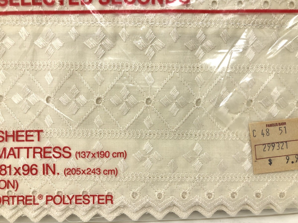 VTG 70s Lancaster Double Flat Sheet 81x96 180 thread count 50/50