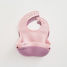 Silicone Baby Feeding Bib 2 pack pink and purple