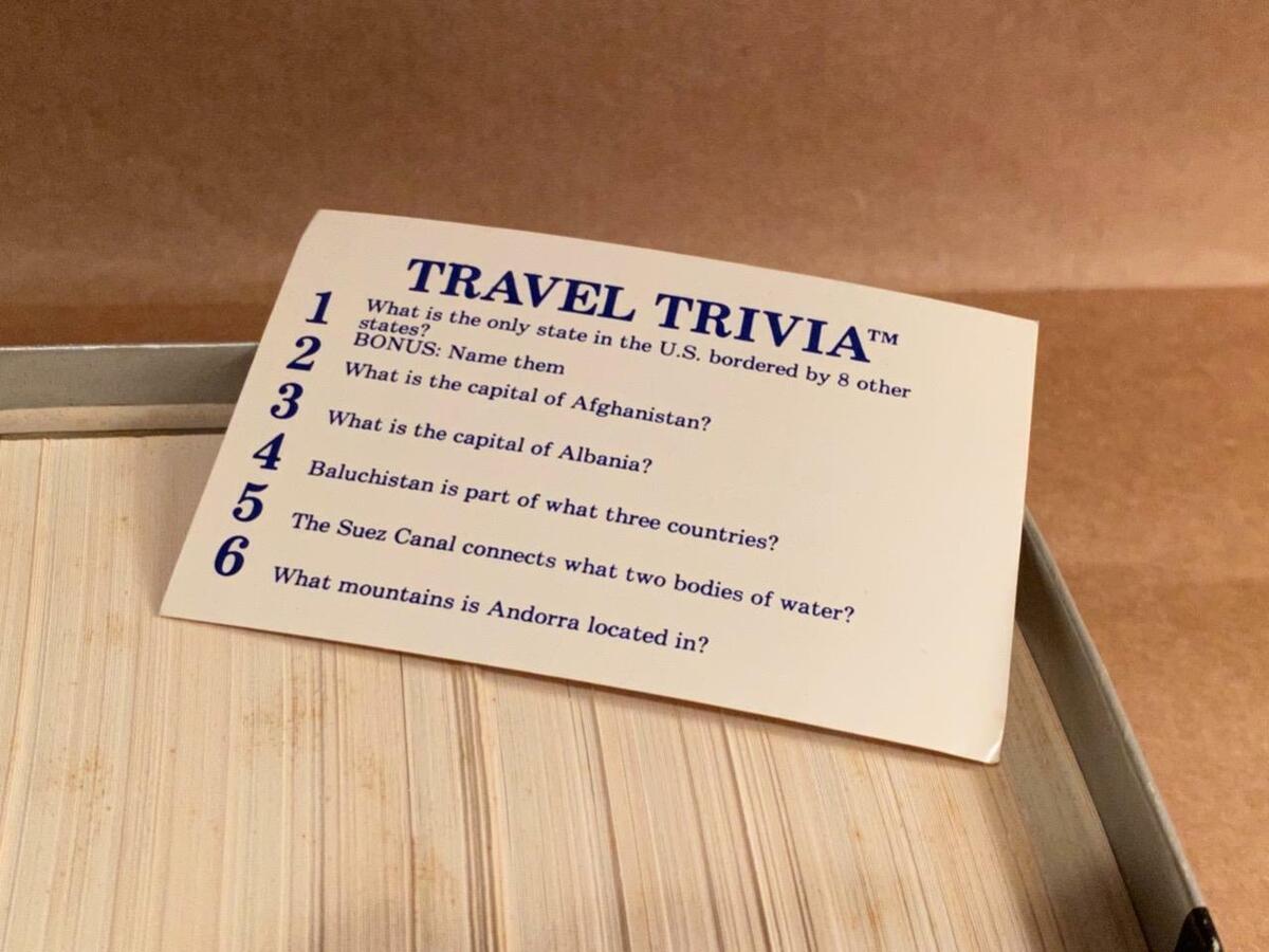 Vintage TRAVEL TRIVIA Game by Whitehall Games World-wide Questions Answers  Quiz