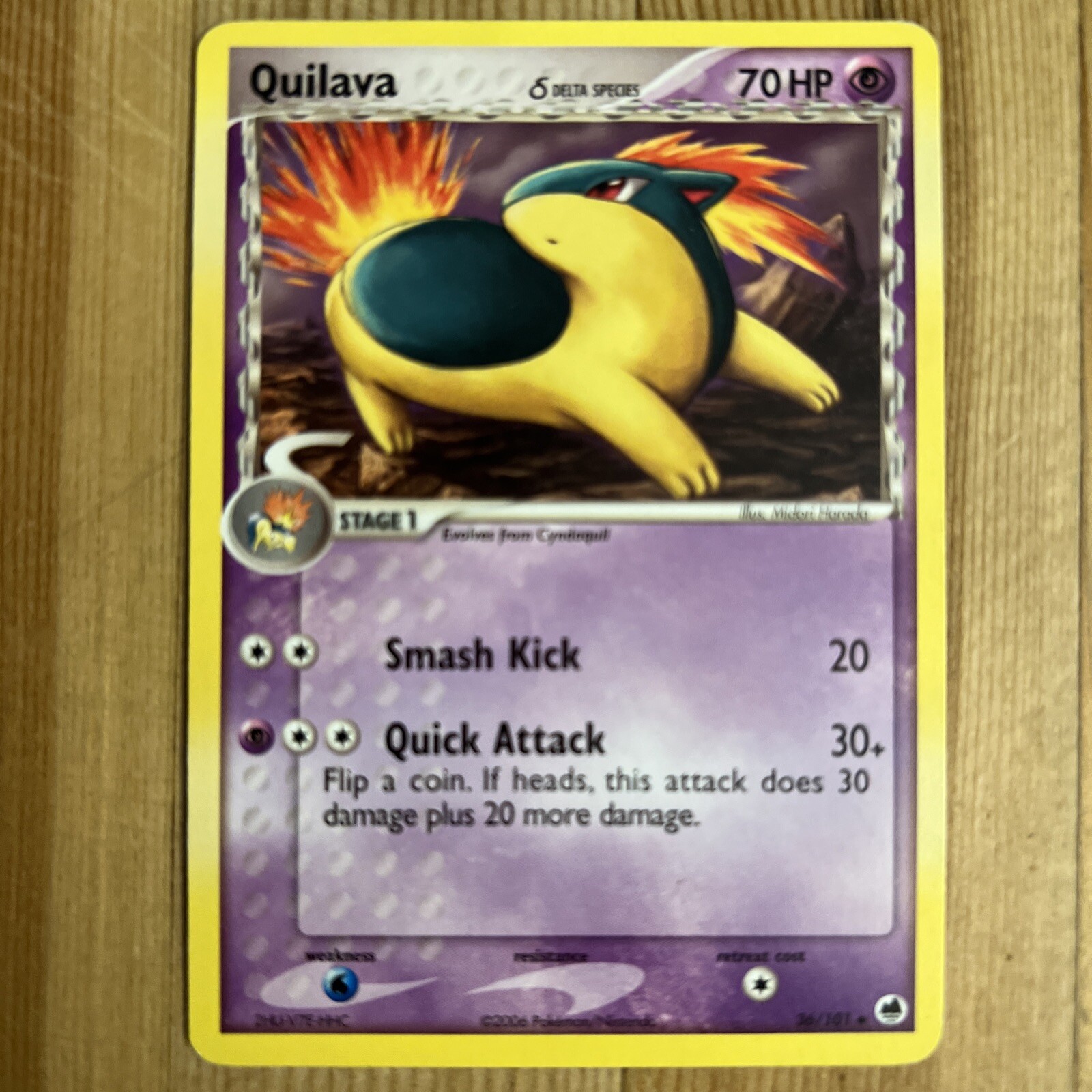 Quilava - 36/101 - Uncommon LP, English Pokemon EX Dragon Frontiers
