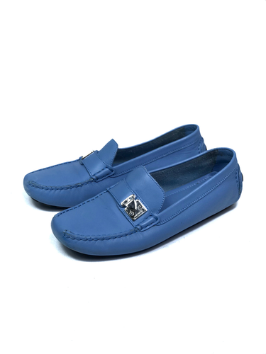 Louis Vuitton Para Mujer Zapatos sin | Azul Cuero Talla 37.5/US 7  (24cm/9.4in) | eBay