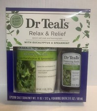 Dr Teal  s Relax  Relief With Eucalyptus  Spearmint Epsom Salt Foaming Bath Set