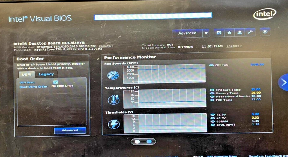 Intel NUC NUC5I3RYB Mini PC - Intel i3-5010U - 8GB RAM - NO SSD (OFFERS OK) - Image 2 of 3