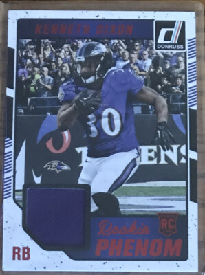 2016 Donruss Rookie Phenom Jerseys RED Kenneth Dixon #1 Baltimore Ravens
