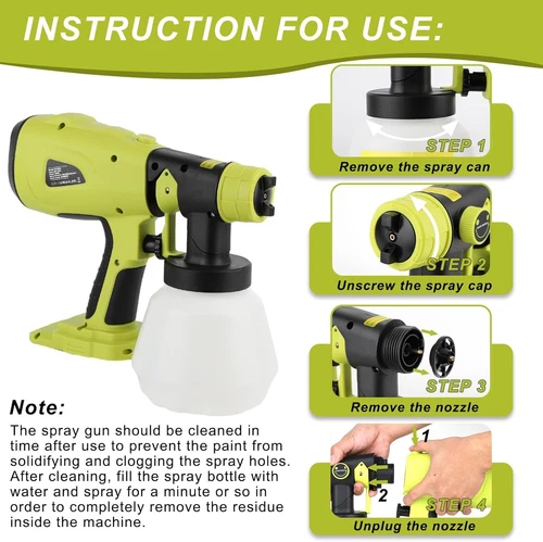 Kabellose Farbsprühpistole für Ryobi 18 V batteriebetrieben bürstenlos Motorlackierer - Bild 4 von 23