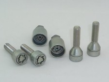 H&R Felgenschlösser Felgenschloß 4 Stk. silber M12x1,5x40 Kegelbund 60 Grad