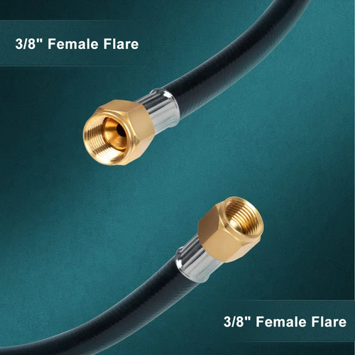 20ft Propane Hose Extension With 3/8" Female Flare for Gas Grill, RV Fitting Kit - Picture 3 of 14