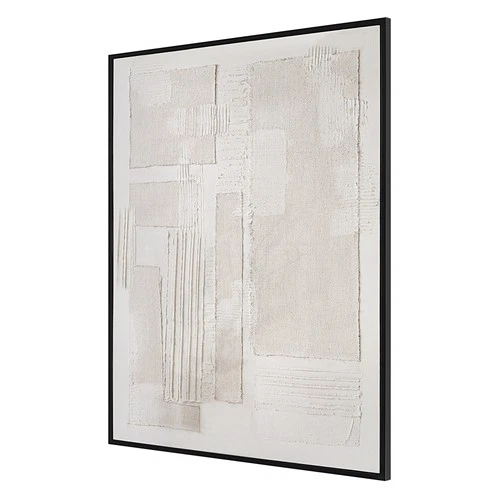 Uttermost 32337 Clean Slate 62" x 42" Framed Abstract Painting - White - Picture 3 of 5