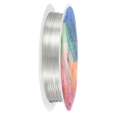 0.5mmx6.2m Jewelry Wire, 24 Gauge 20.3FT Craft Wire Copper Wire, Bright Silver