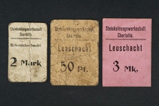 3x Czernitz Czernica: 50 Pfg 2 3 Mark o.D. Steinkohlengewerkschaft Charlotte
