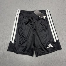 Adidas Trio 26 Shorts Youth Medium Black White Climacool Running Gym KA8819