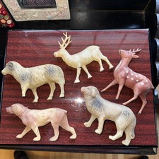 Vintage Celluloid/Plastic Animals Reindeers Dogs Ram - Some Damage