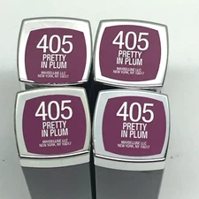 Lot of (4) Maybelline Colorsensational Lipstick PRETTY IN PLUM 405