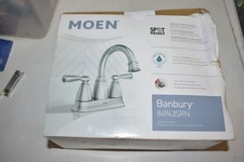 Moen 84943SRN Spot Resist Brushed Nickel Centerset Double Handle Bathroom Faucet