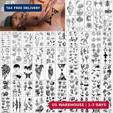 60 Sheets Tiny Waterproof Temporary Tattoos Flowers Stars Animals Butterfly Set
