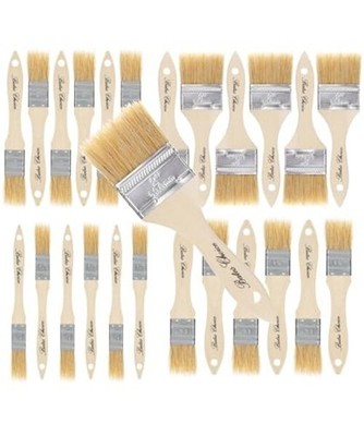 Bates- Natural Bristle Brush Set - Assorted Sizes, 0.5'', 1'', 1.5'', 2'', 24 Pack