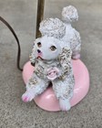 Vintage Porcelain Spaghetti Poodle Lamp with Pink Base (See Description) — photo 2