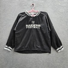 Oaklands Raiders Boys Jacket M 10-12 Black Embroidered Reebok Y2K