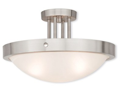 Livex Lighting 73956-91 New Brighton Semi-Flush Mount Brushed Nickel