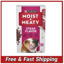 Purina Moist and Meaty Steak Flavor Soft Dog Food Pouches - 36 ct. Pouch