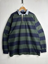 Vintage Polo Ralph Lauren Rugby Sweatshirt Green Stripe Men  s Size XL
