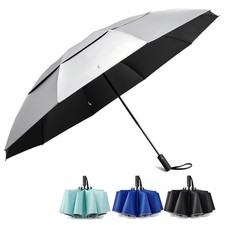 Travel Umbrella 46/62 Inch Windproof Reverse Folding Auto Open Close - Compact