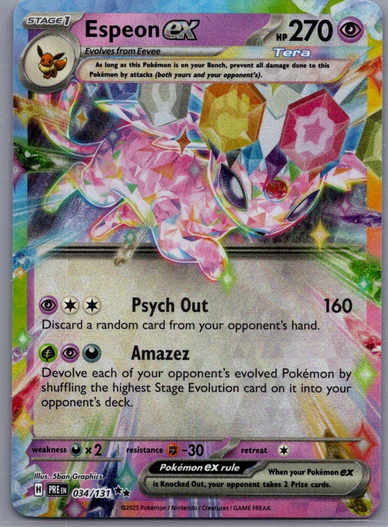 Espeon ex 034/131 - Pokemon TCG Prismatic Evolutions Double Rare NM