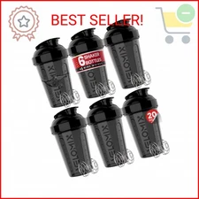 VELOMIX -6 PACK- Shaker Cups for Protein Shakes 20 oz - 6x Wire Whisk | Leak Pro