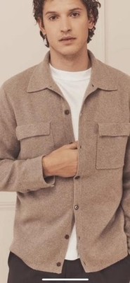 Mens Naadam cashmere Field shirt jacket NWT $395 Large