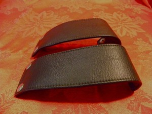 Men s Black Leather Wrist Bands..Vintage 1980's