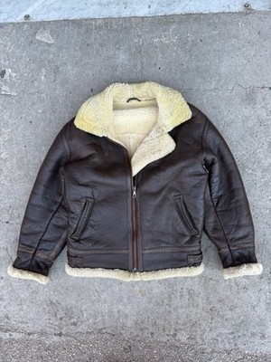 Montone Fliegerjacke B-3 Shearling Echtleder amerikanische Flugjacke XL