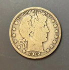 Barber Silver Half Dollar 1912D