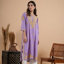 Premium Rayon Chikankari Embroidered Kurta   Available in 4 Beautiful Colors